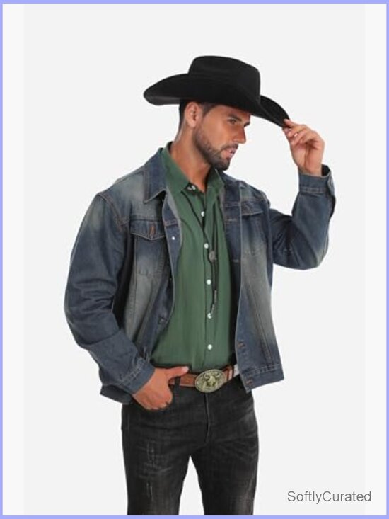 Shapeable Wide Brim Western Cowboy Hat with Bolo Tie main image 4